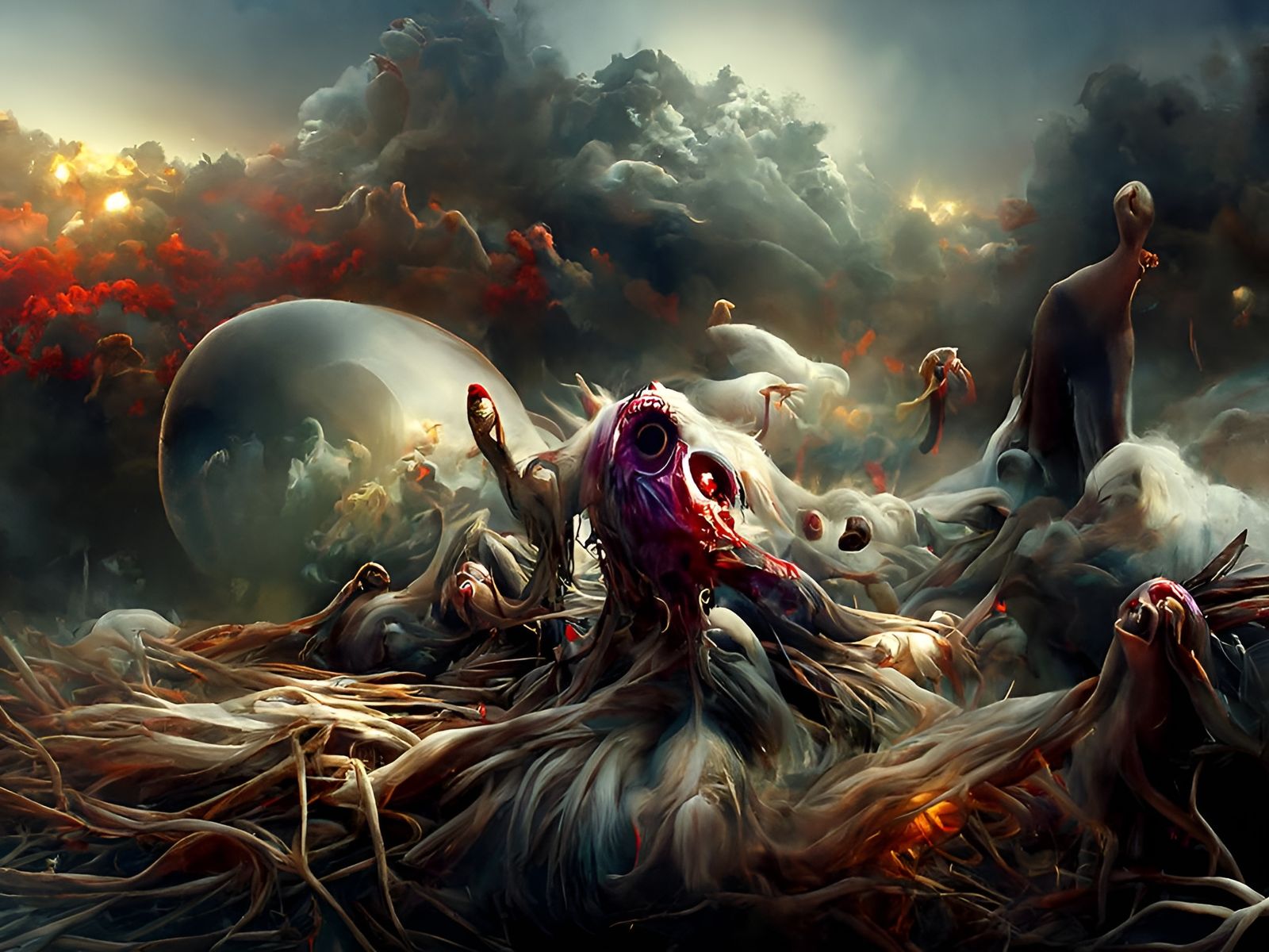 Terrifying Lucid Nightmare: Surreal Digital Concept Art