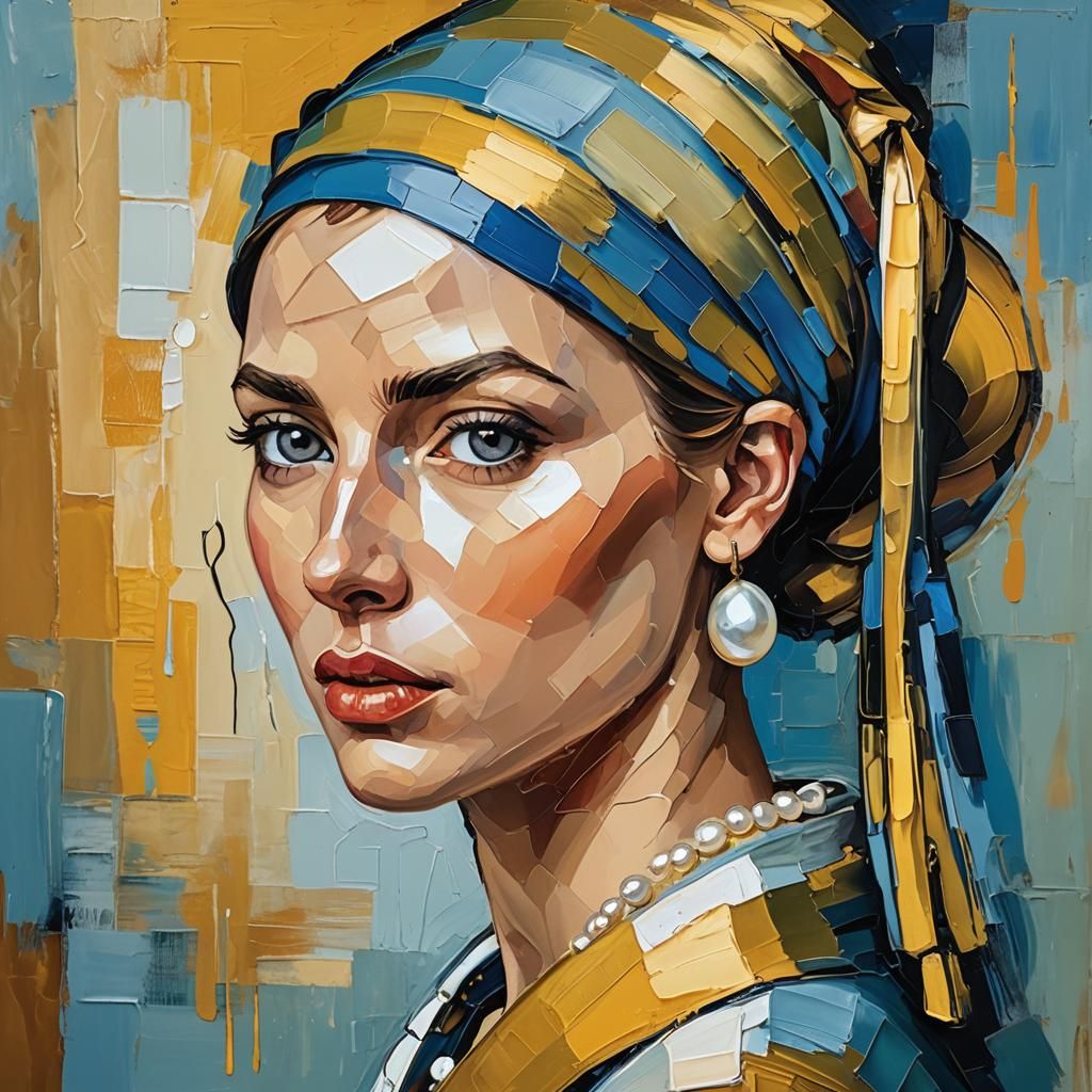 Girl with Pearl Earring in Expressionist Style