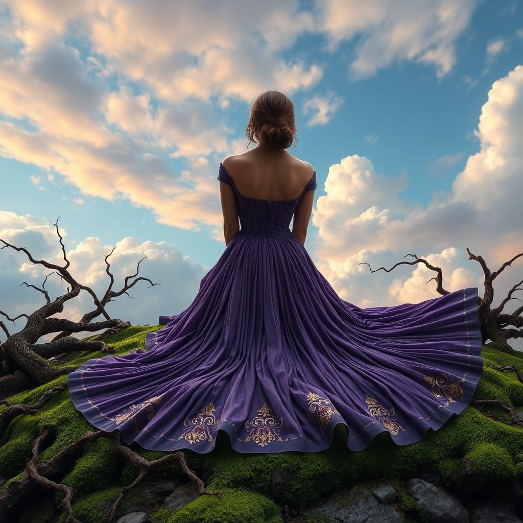 Woman in Enchanted, Mystical Landscape