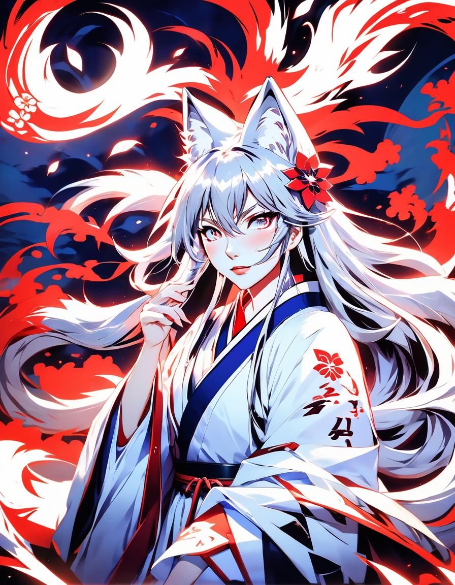 Ahri in Japanese Clothing: Anime Style
