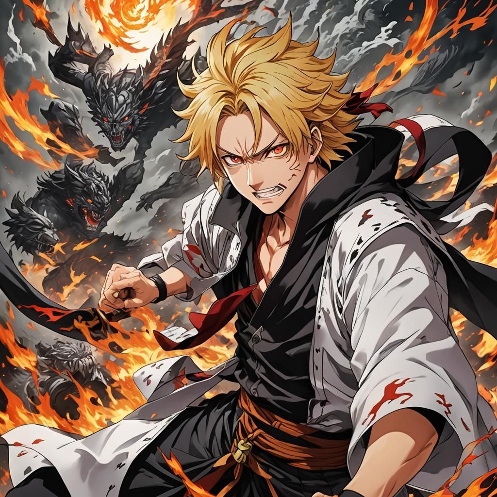 Anime-Style Panel: Rengoku's Sacrifice