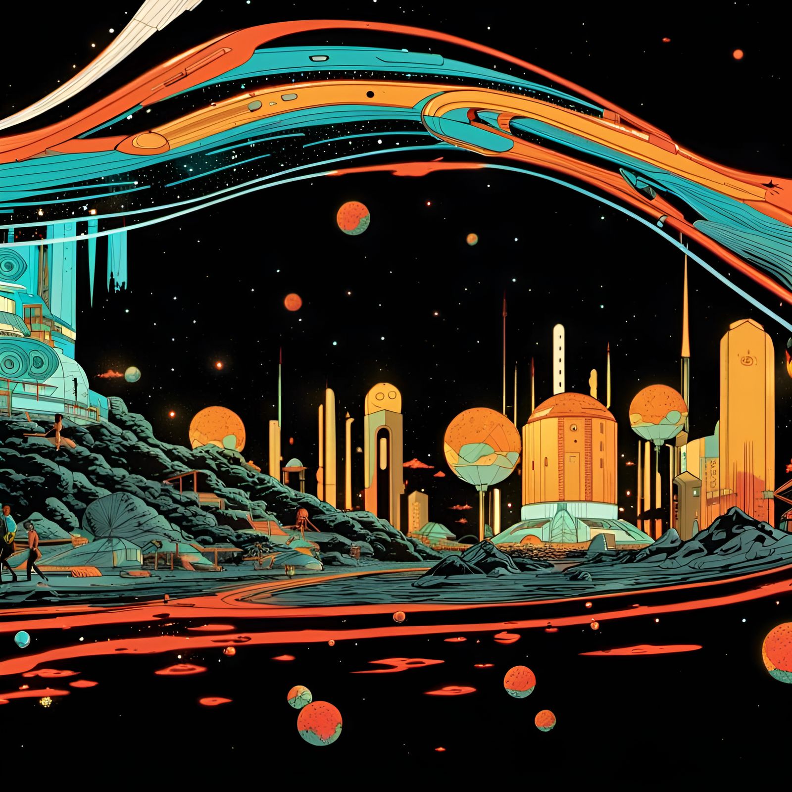 Cosmic Lunar Resort: Graphic Novel Art