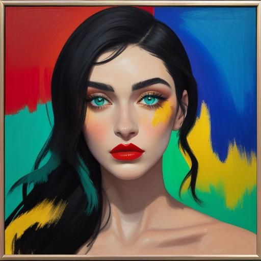 Fauvist Portrait of a Woman with Red Lips