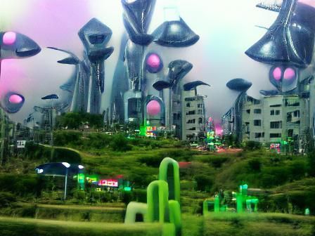Abstract Alien Cityscape