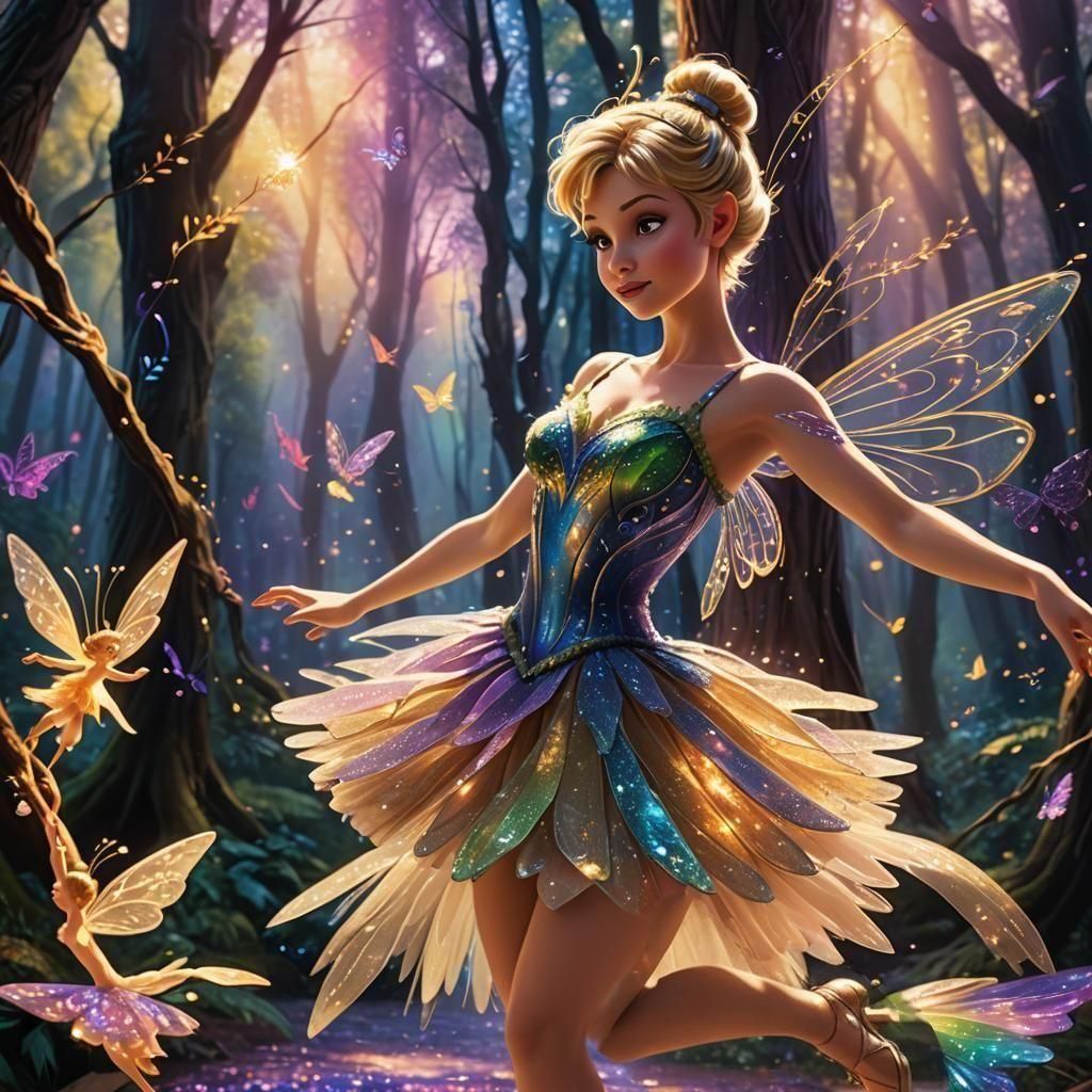 Tinkerbell Ballet Dance: Detailed Fantasy Art
