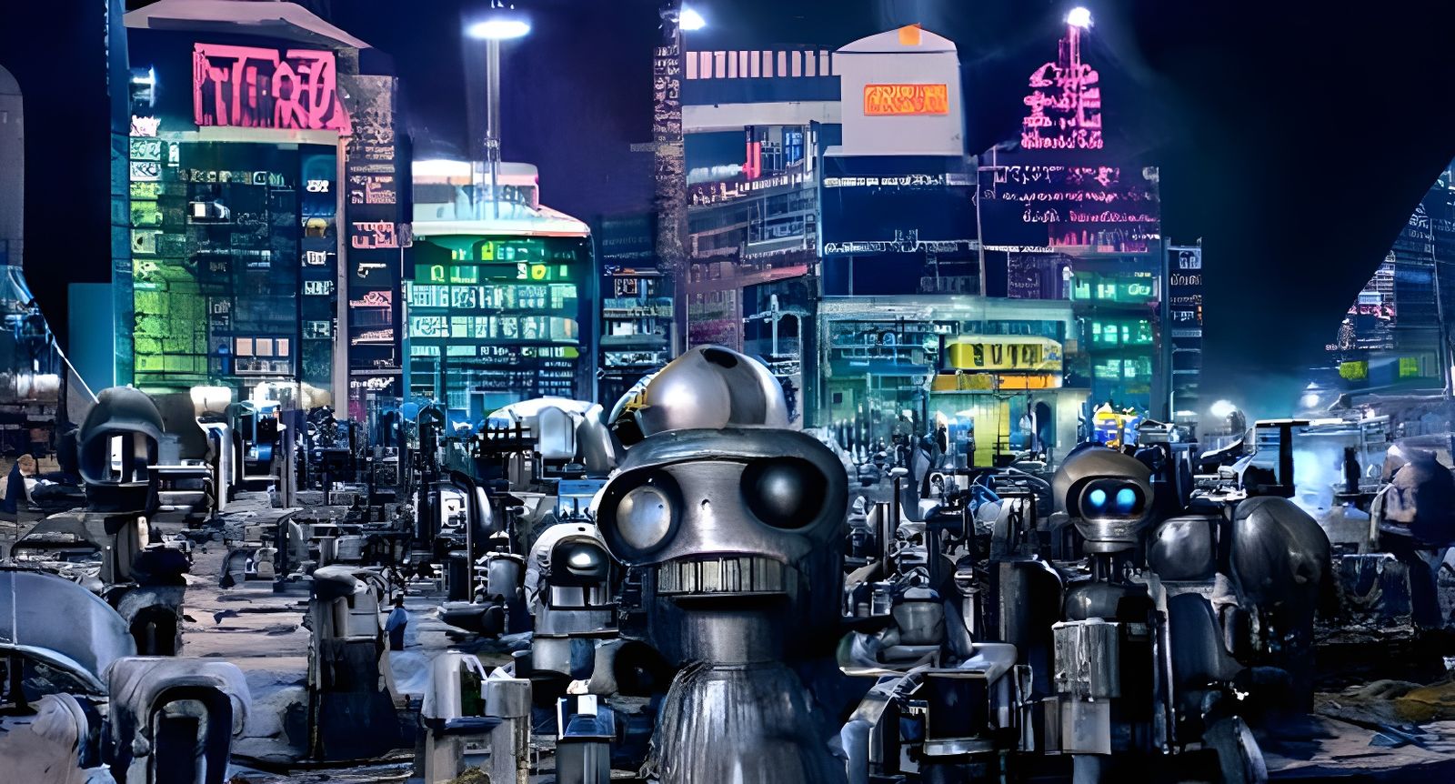 Futuristic Robot Cityscape