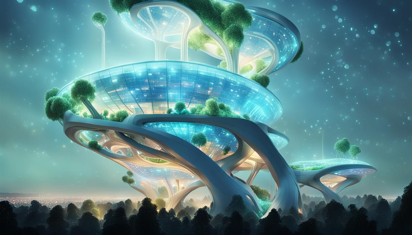 Organic Futuristic City: Seamless Tech and Nature
