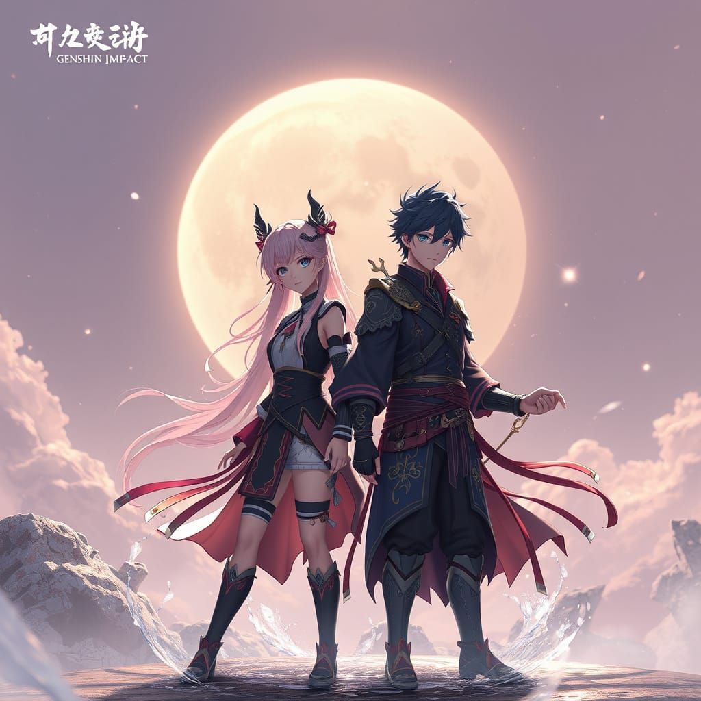 Ancient Prophets in Cyberpunk Anime Style