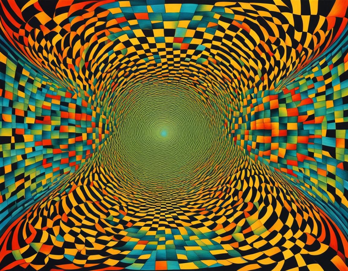 Psychedelic Optical Illusion in Vibrant Colors