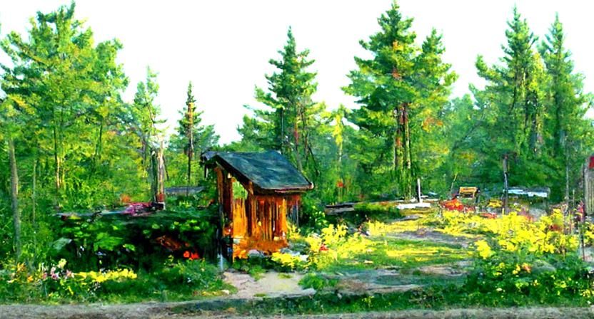 Cottage in Woods: Hyperrealistic Plein Air Painting