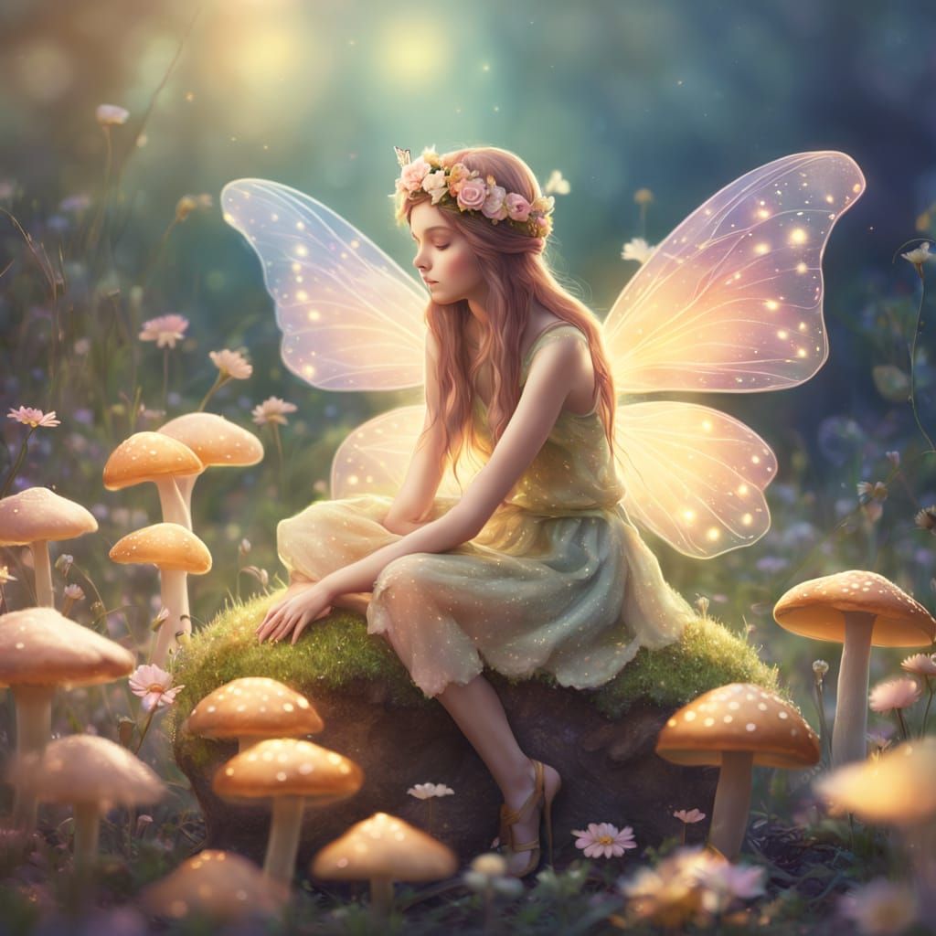 Whimsical Flower Fairy in Pastel Hues