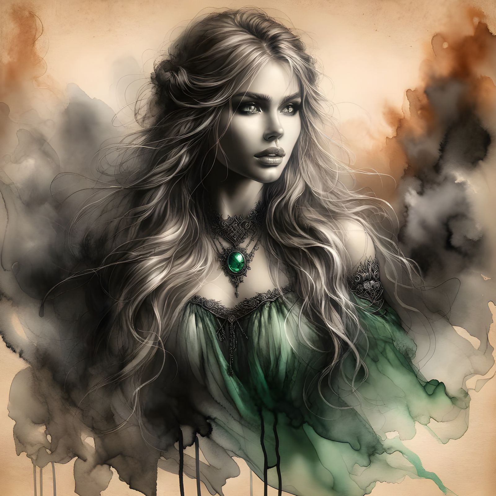 Stunning Norse Goddess in Ink Masterpiece