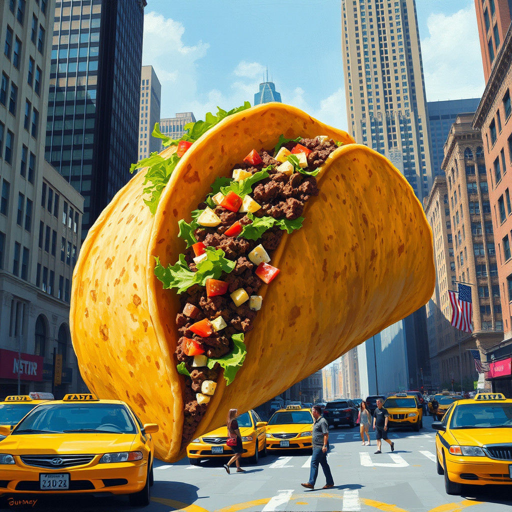 Colossal Taco Rises Over New York City