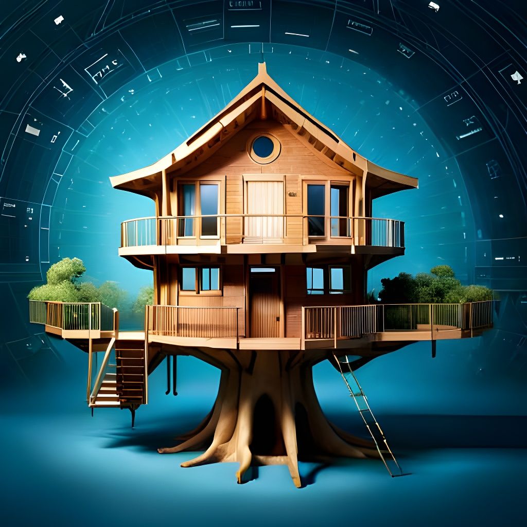 Colossal Treehouse Blueprint in Detailed AutoCAD Render