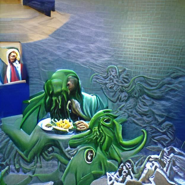 Cthulhu Eats Jesus: A Surreal Depiction
