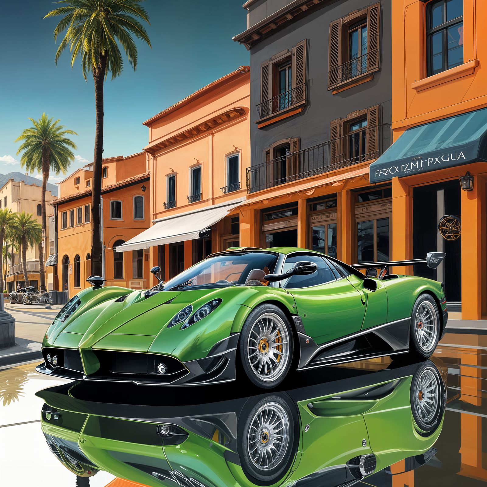 Pagani Zonda in Vibrant Vector Style