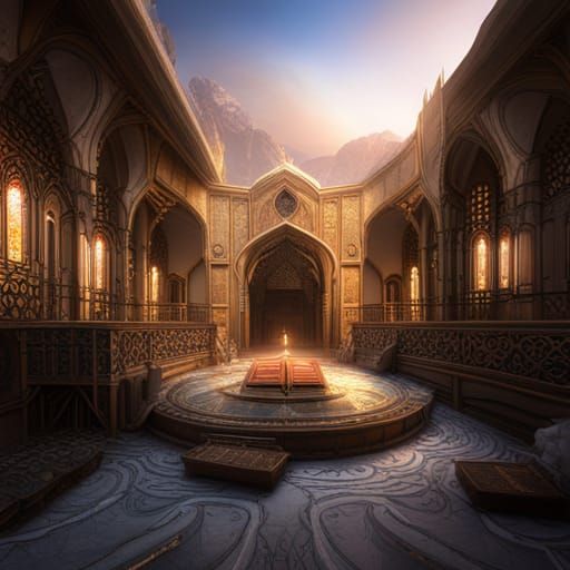 Detailed Digital Painting of the Quran