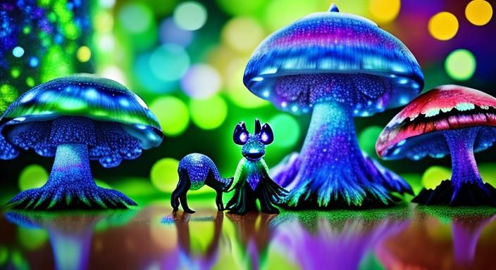 Psychedelic Neon Fairy Forest on Alien Planet