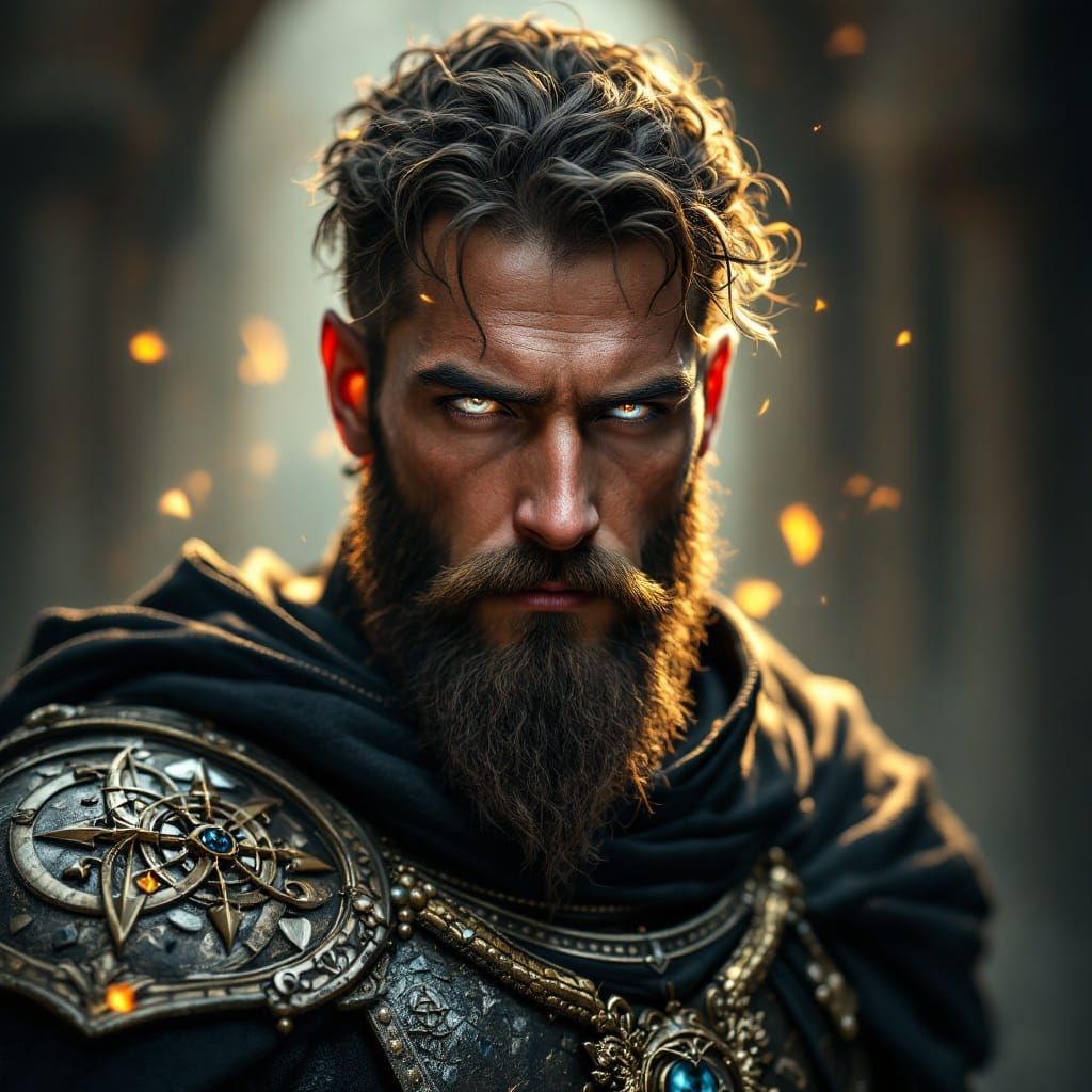 Medieval Knight Emperor in Tenebrism Style