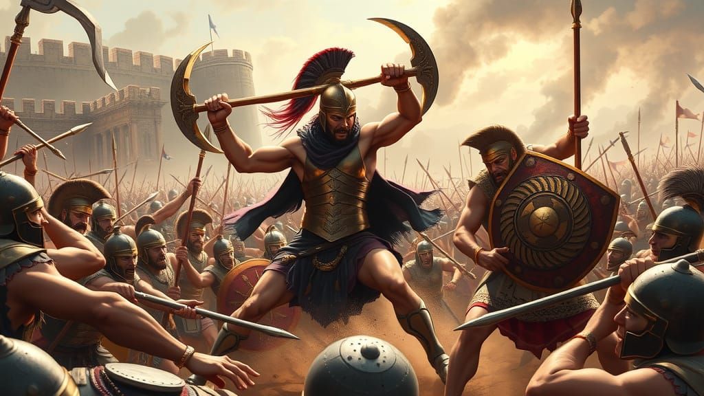 Epic Clash of Ajax and Hector in Bronze Age Battle