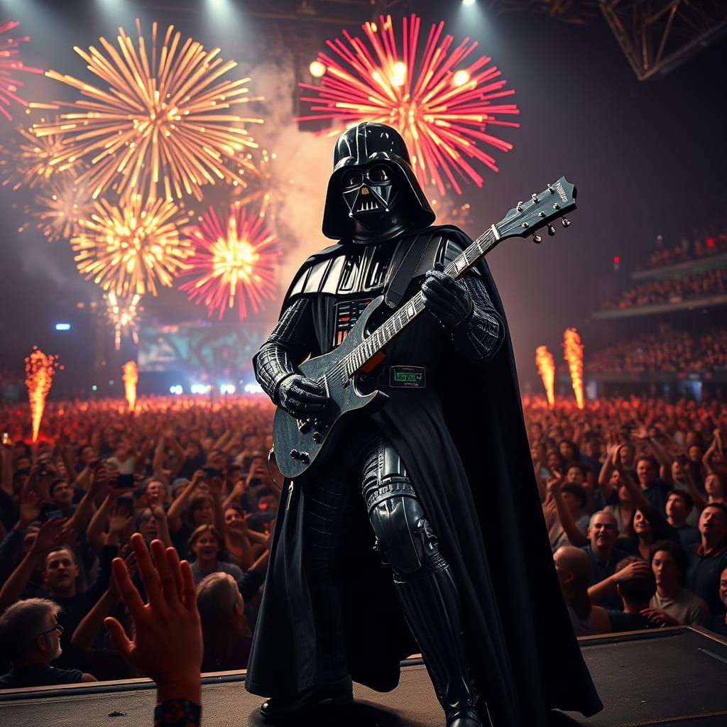 Darth Vader Shreds on Stage in a Vibrant, Cinematic Masterpi...
