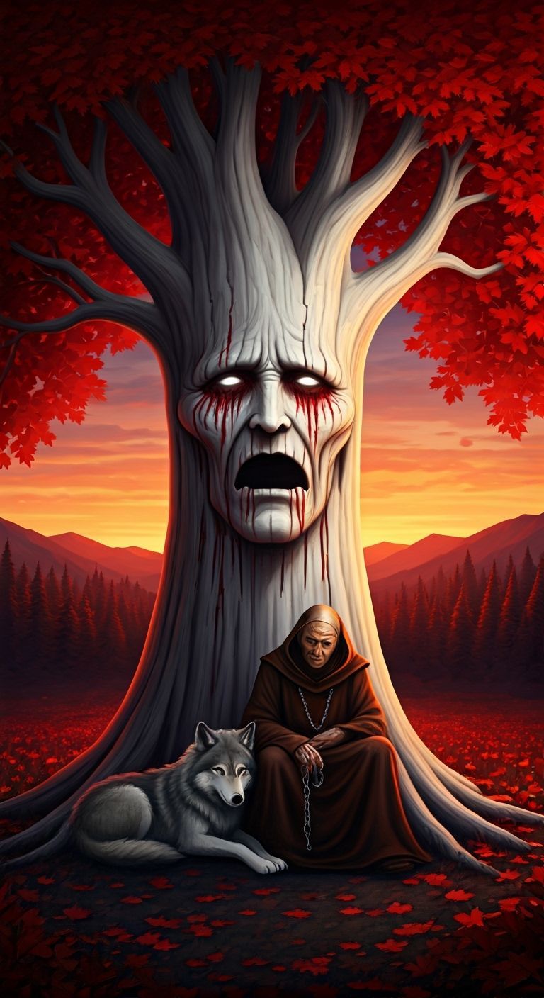 Monk and Dire Wolf by Crimson Oak