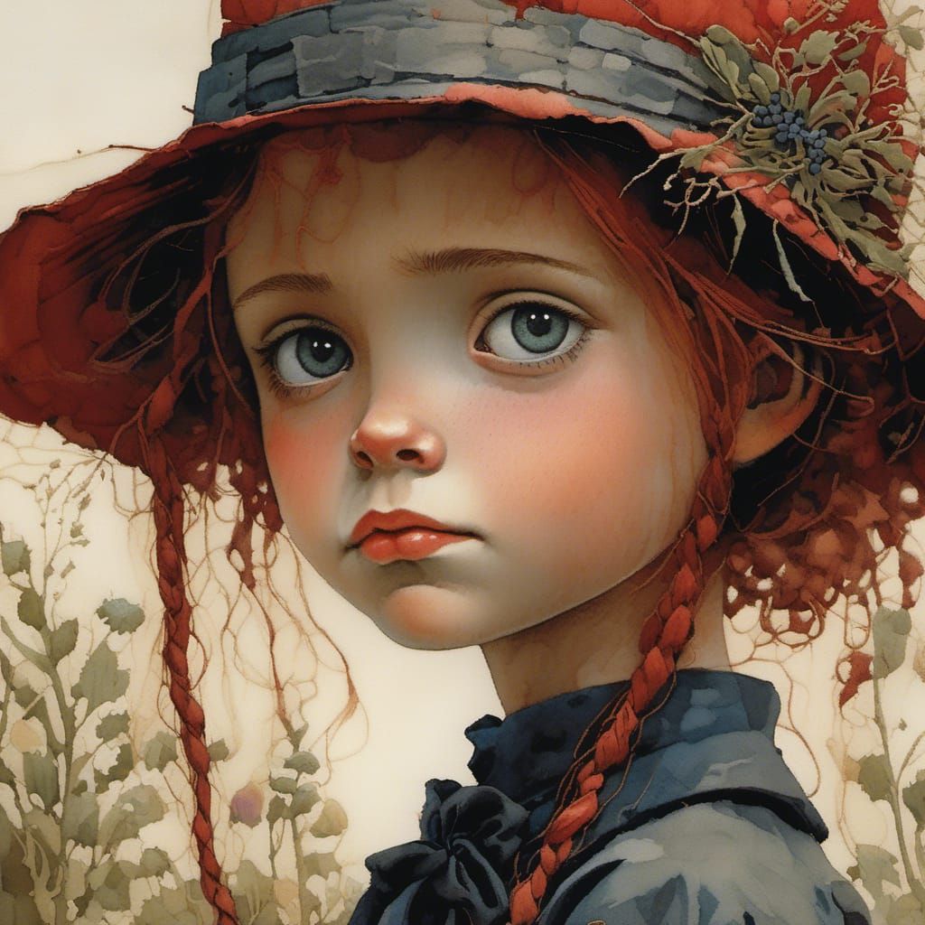 Cute Amish Girl Portrait in Rich Colors