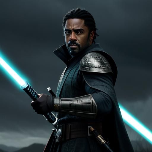 Idris Elba as Jedi Knight with Lightsaber