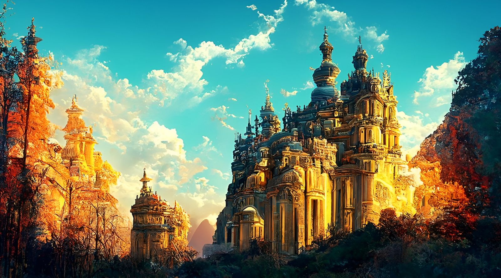 Magnificent Golden Monastery Epic Vista