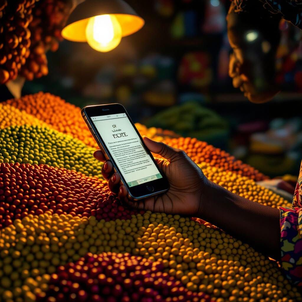 African Girl's Hand Displays E-book in Legume Store