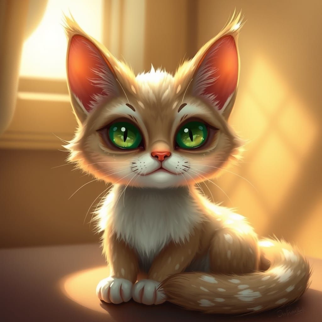 Whimsical Feline in Ethereal Light