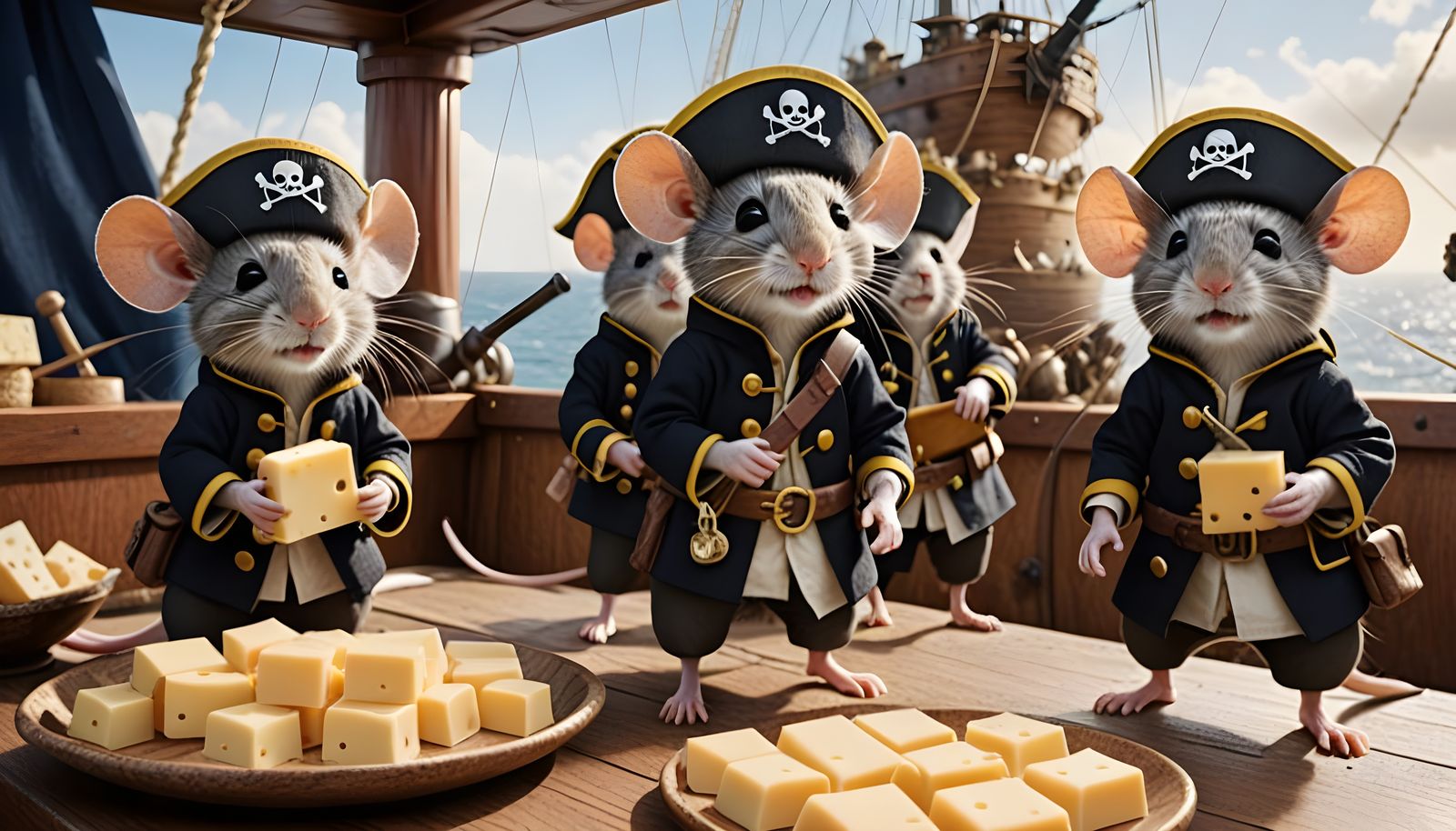 Mice Pirates Command Swiss Cheese Ship