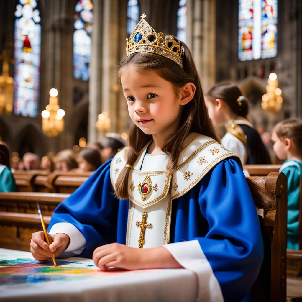 Princess Painting Inside Cathedral: Professional Photography
