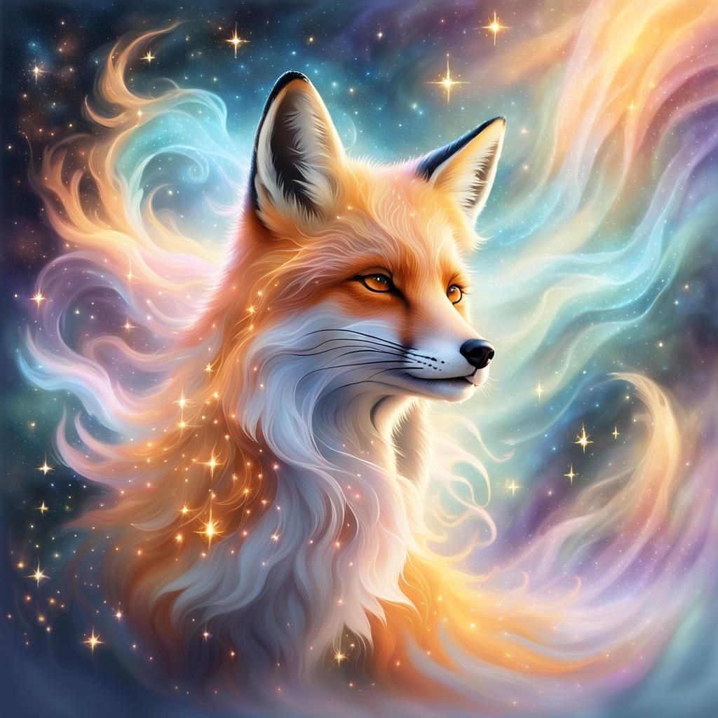Ethereal Mist Fox in Celestial Dreamscape