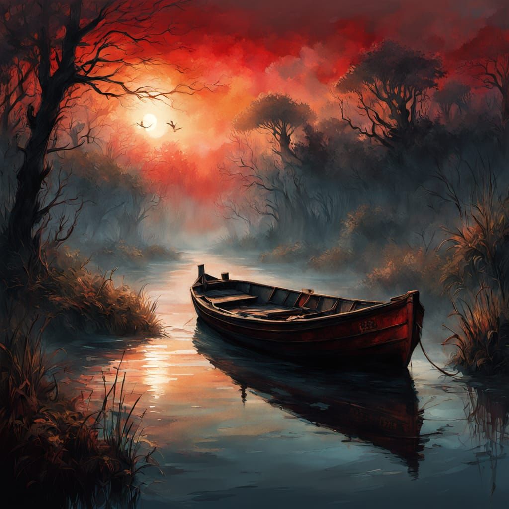 Dark swamp area