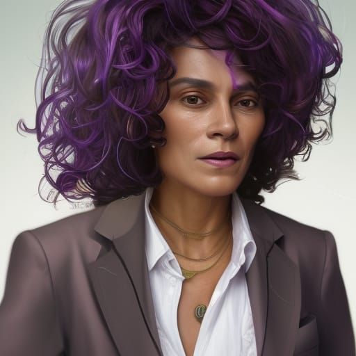 Smiling Woman Portrait in Art Nouveau Style