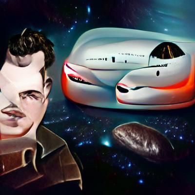 Jack Parsons and Elon Musk on a space cruise realistic