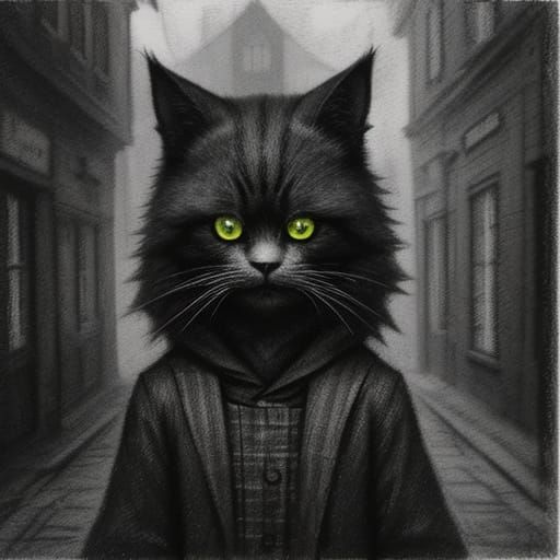 Eerie Gothic Ghosts Haunt Misty City Streets at Night