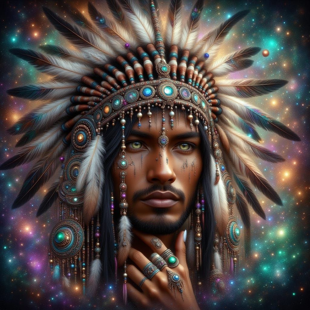 Native American Woman with Mystic Aura