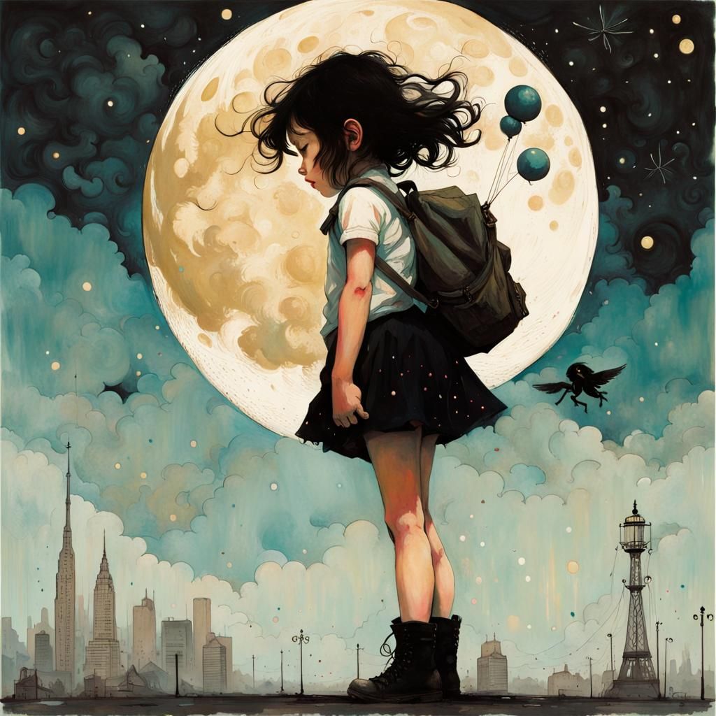 Child's Moon Flight as Abstract Art