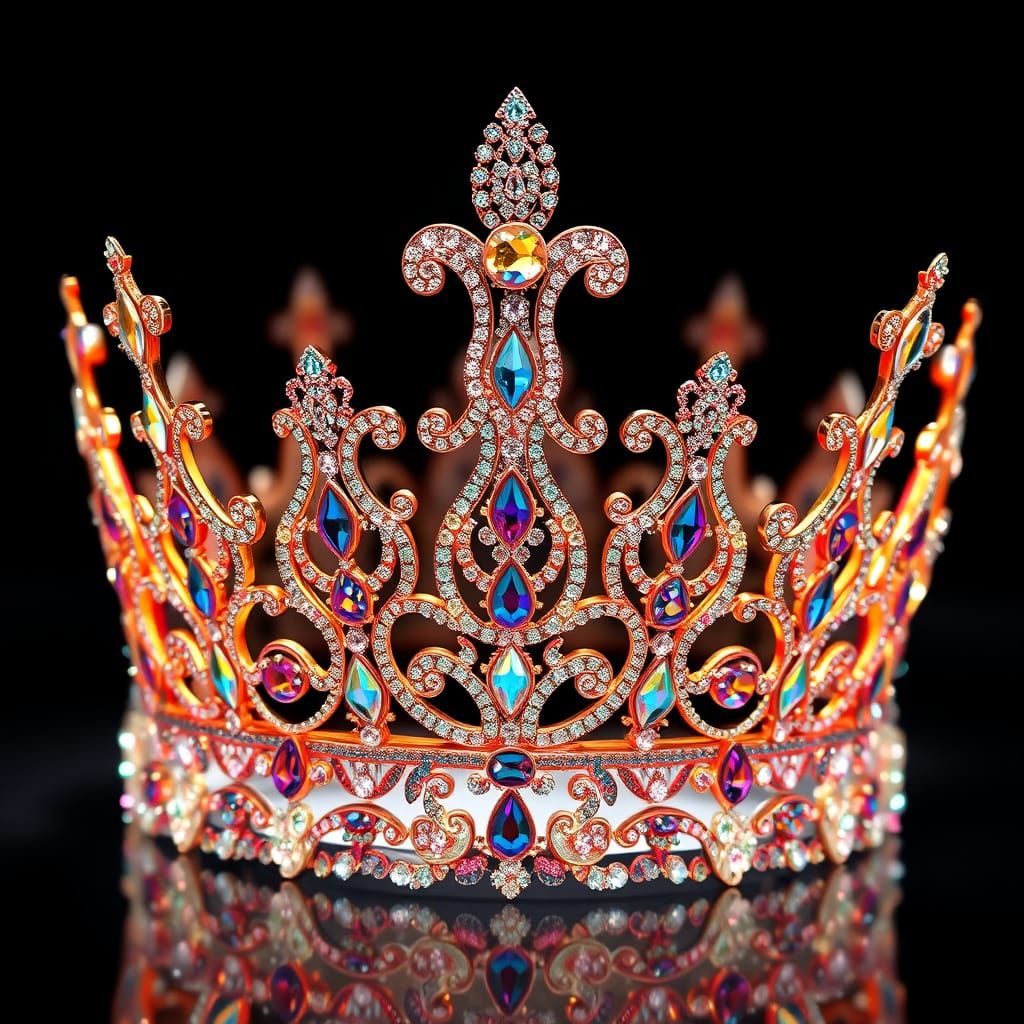 Fantastical Iridescent Crown Adorned with Infinite Detail