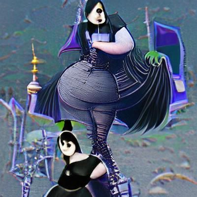 Thick Goth Girl Portrait Generated by AI