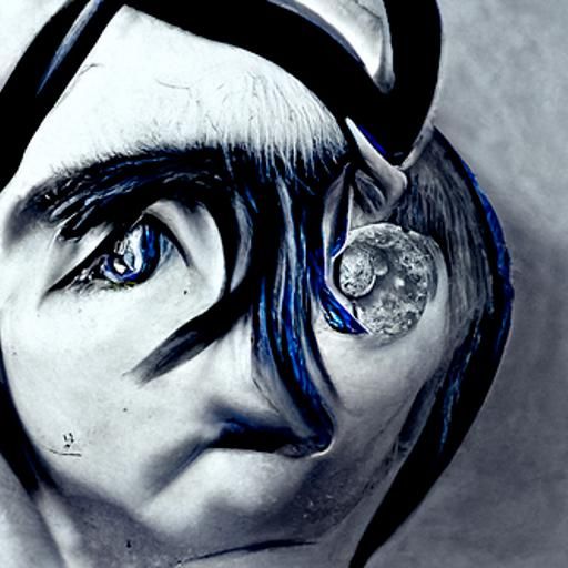 Androgynous Moon Elf Portrait in Charcoal