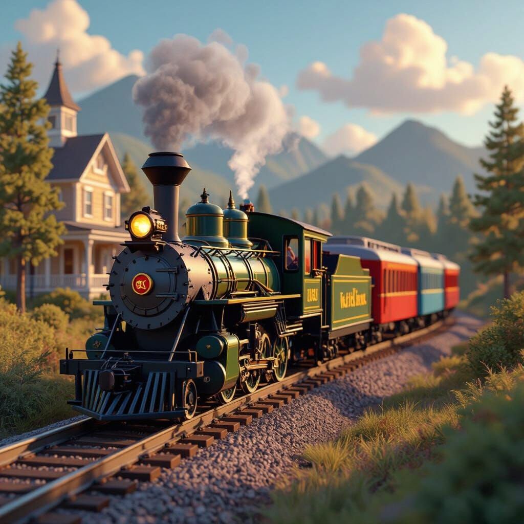 Tweetsie Railroad Train in Pixar Style