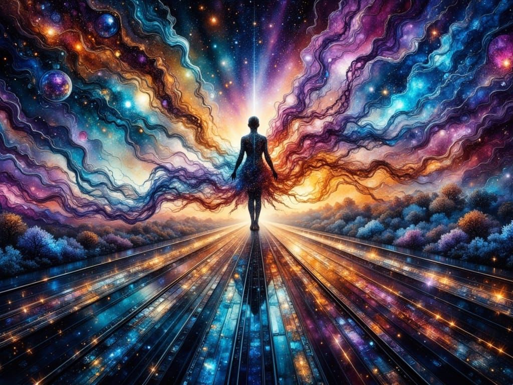 Bioelectric Entity in Radiant Auroral Bloom