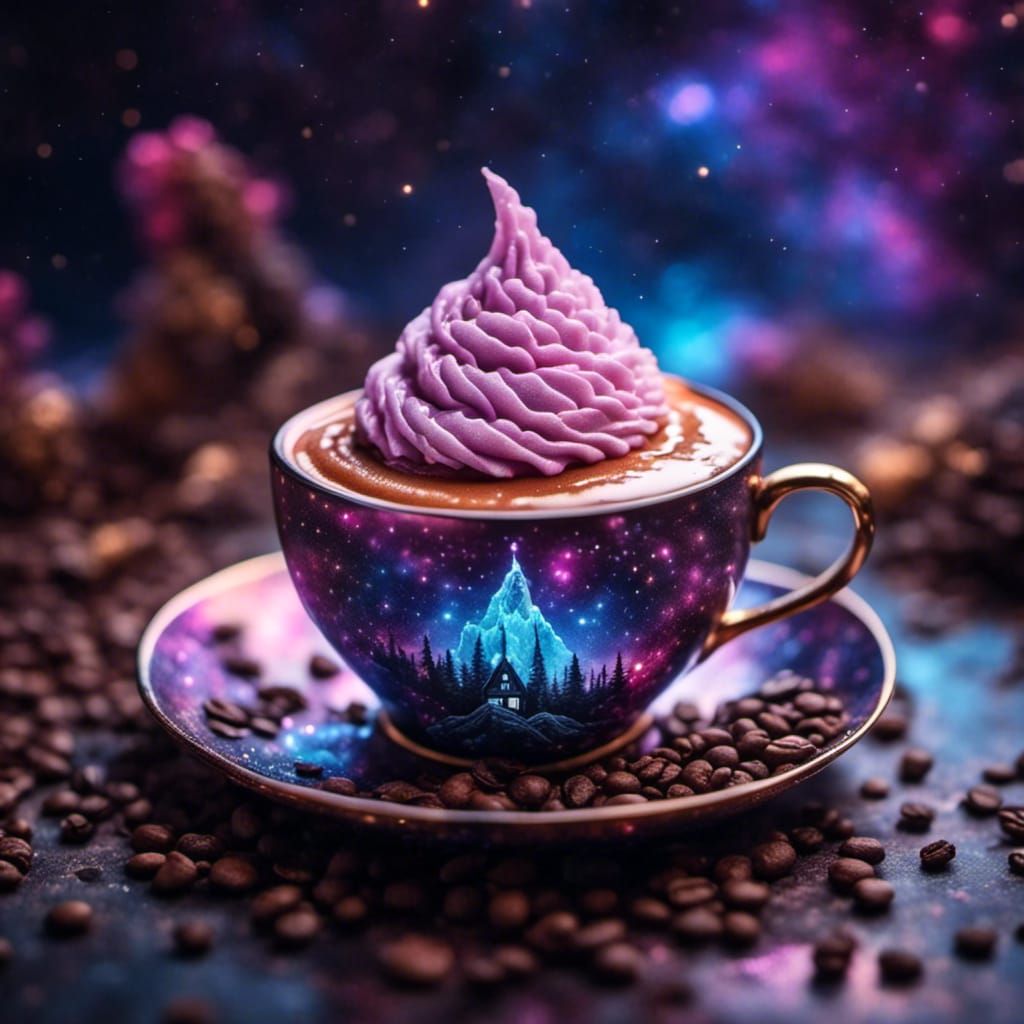 Sparkling Coffee Art: Digital Rendering