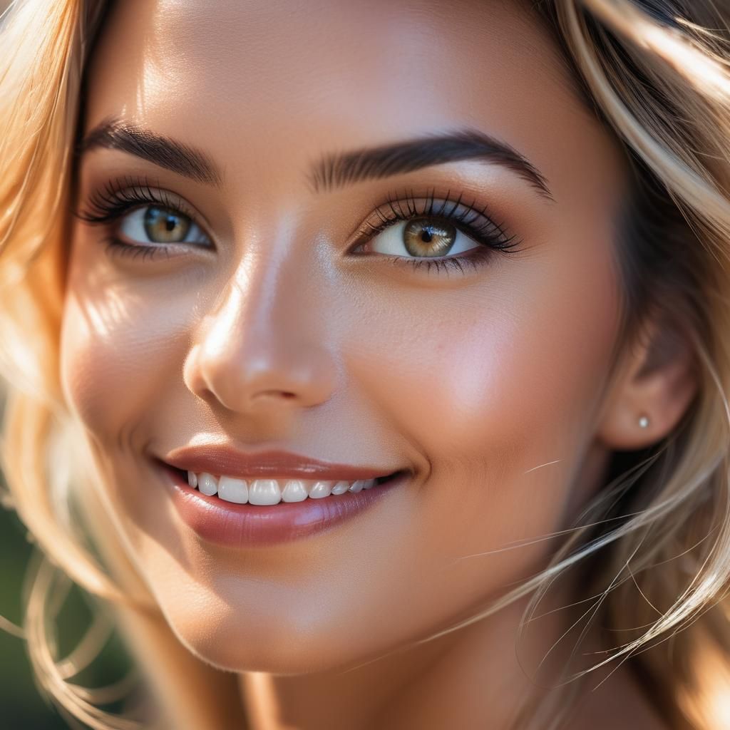 Radiant Woman Portrait in Macro Photography