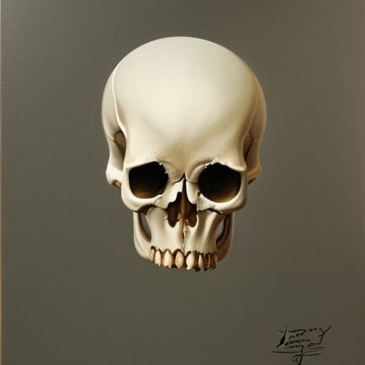 Animal Skeleton in Oil Painting Style