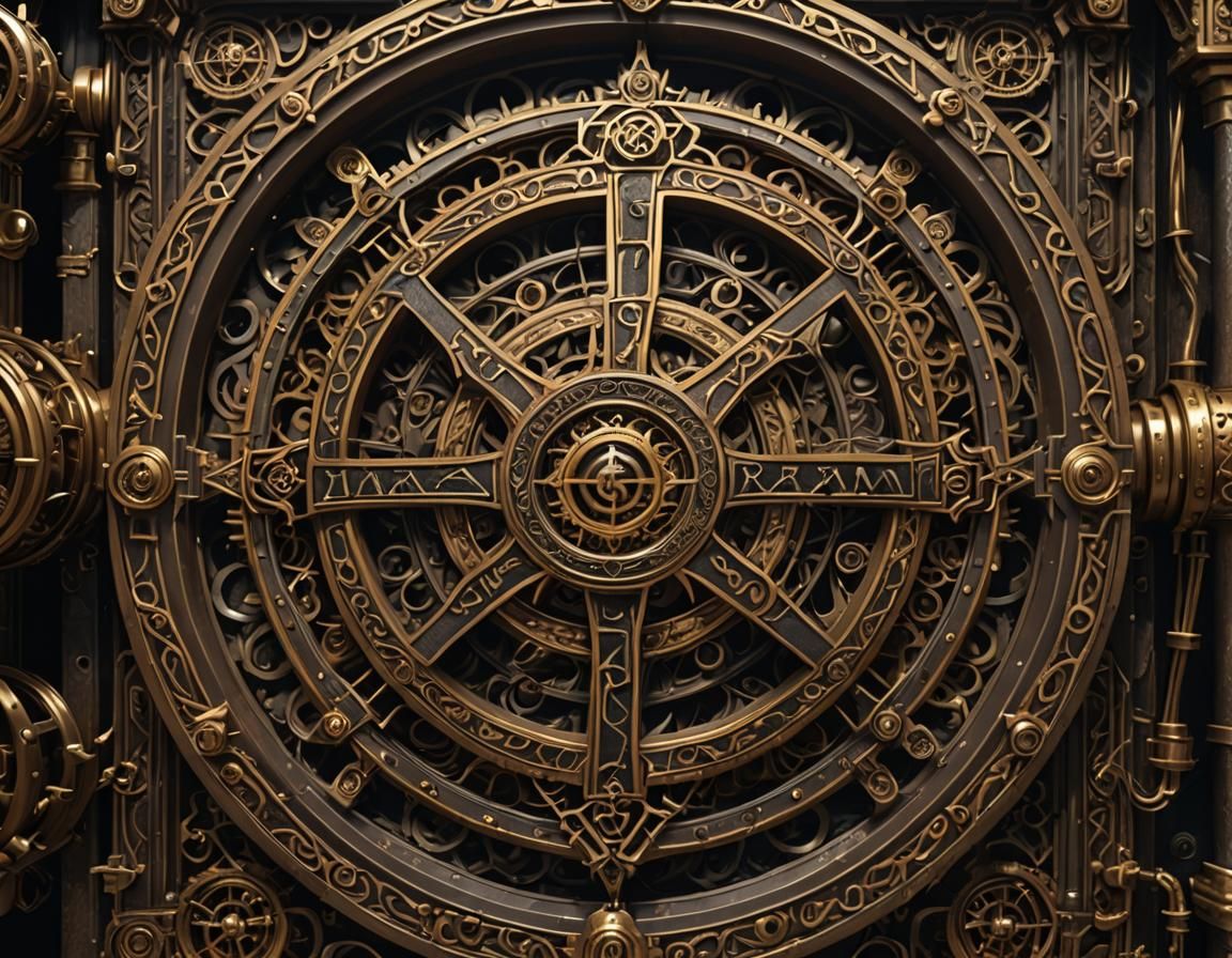 Wizard Summons Devil in Steampunk Fantasy Art