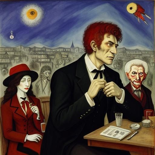 Wooden Vampire's Quest: Carved Grotesque Scene